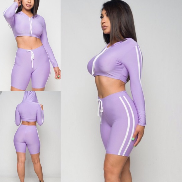 🚨Medium Left🚨Lavender Biker Short Set - Picture 3 of 6